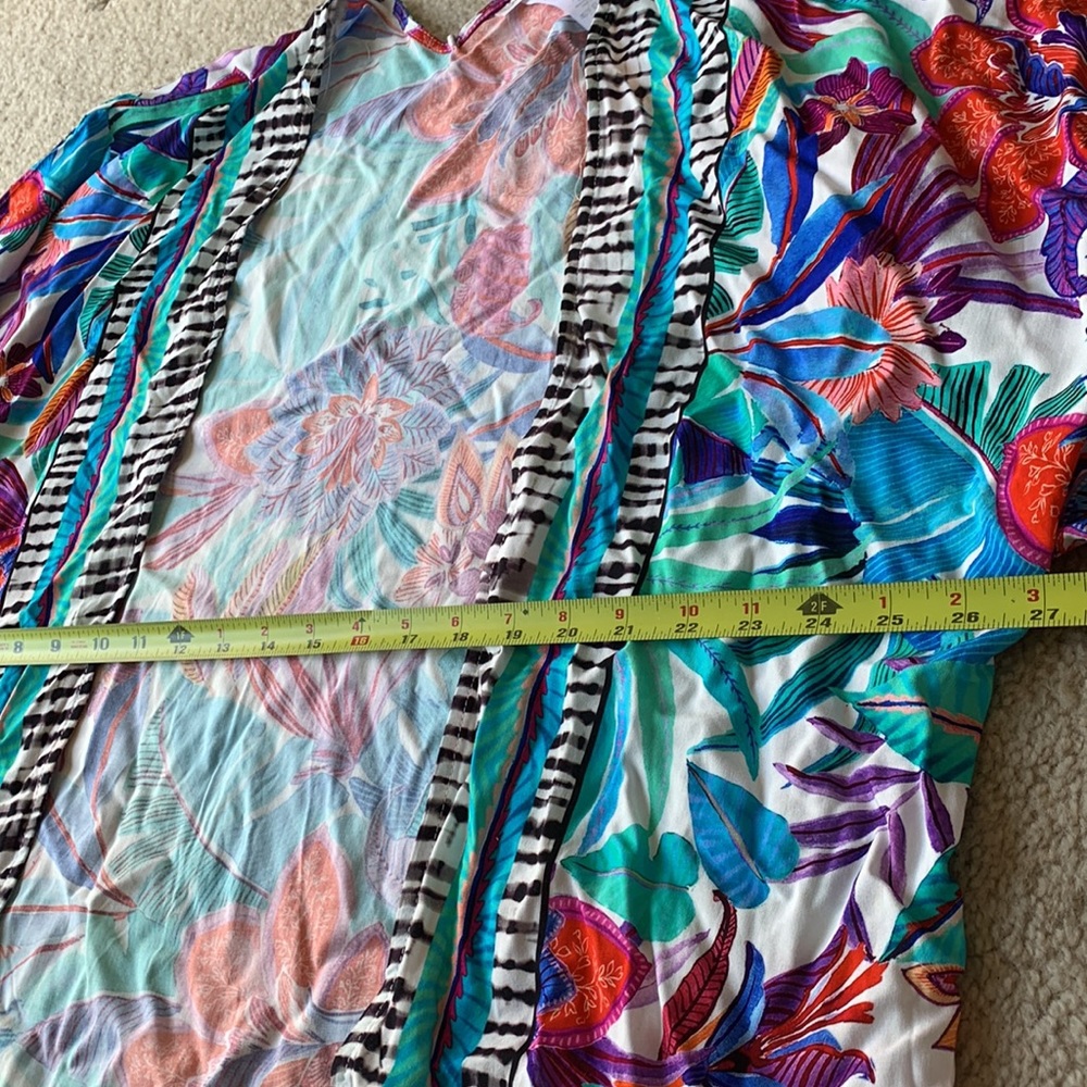 La Blanca Tropics of Tropez Kimono Style Colorful Floral Swim Coverup - Picture 13 of 14